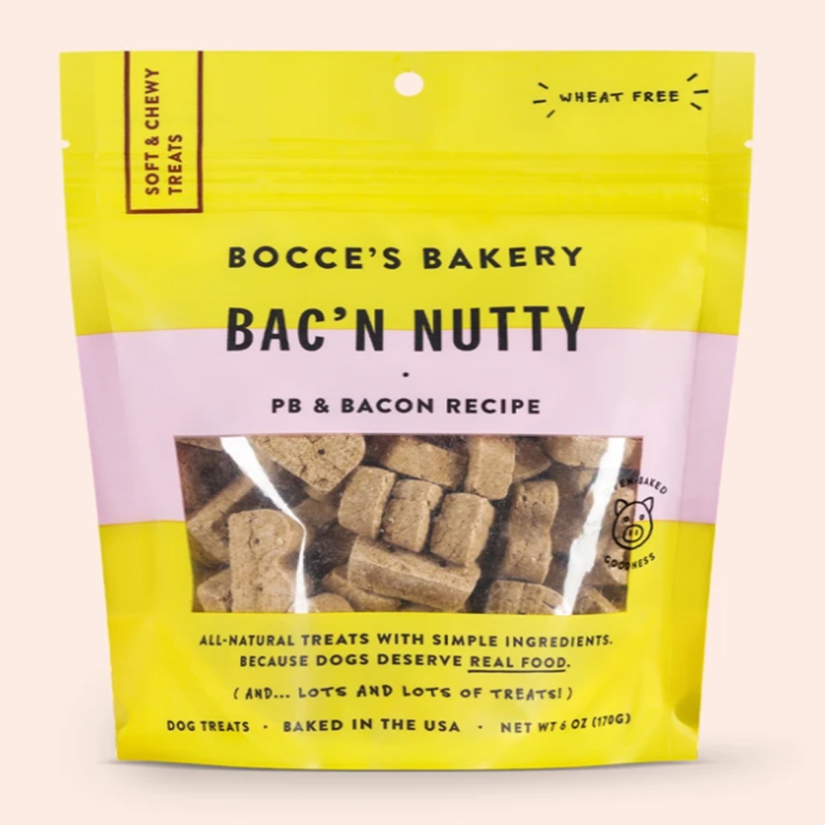 Picture of Bocces Bakery 857155007626 6 oz Dog Soft & Chewy Bacon Nutty Recipe