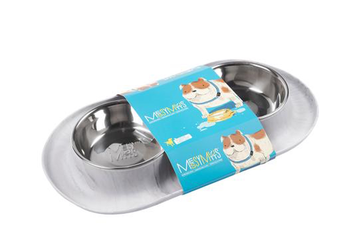 Picture of Messy Mutts 628043606890 1.5 Cup Marble Double Dog Feeder