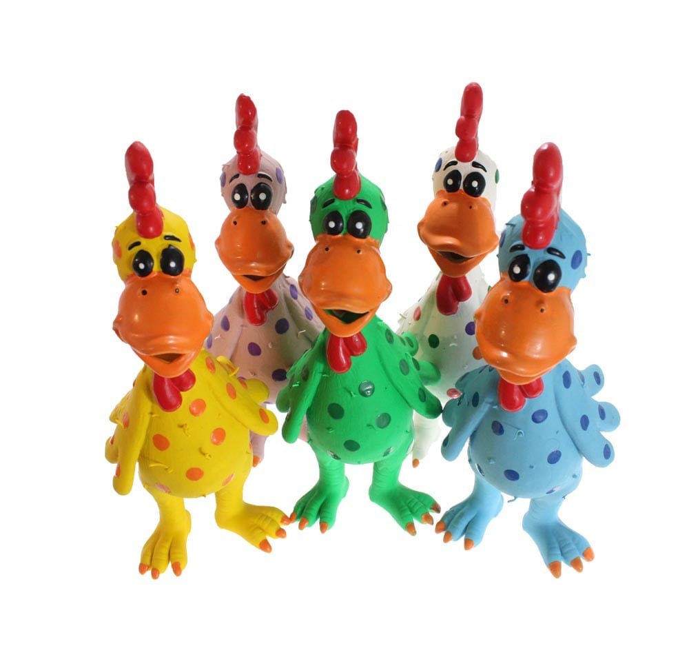 11.5 in. Globkens Large Chickens Dog Toy, Assorted Color