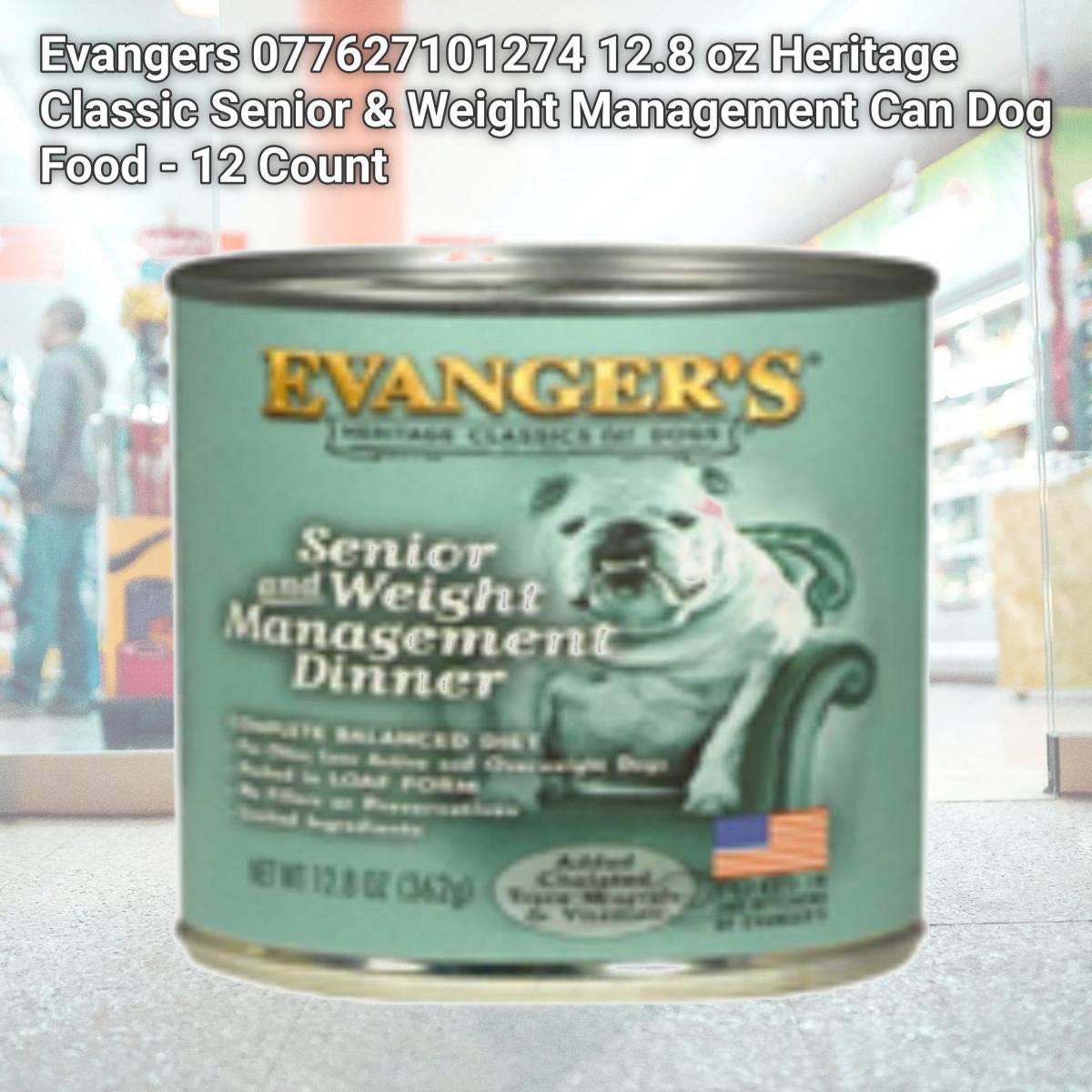 Picture of Evangers 077627101274 12.8 oz Heritage Classic Senior & Weight Management Can Dog Food - 12 Count