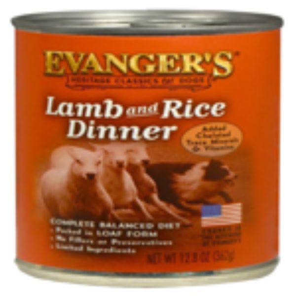 Picture of Evangers 077627101342 12.8 oz Heritage Classic Lamb & Rice Dinner Can Dog Food - 12 Count