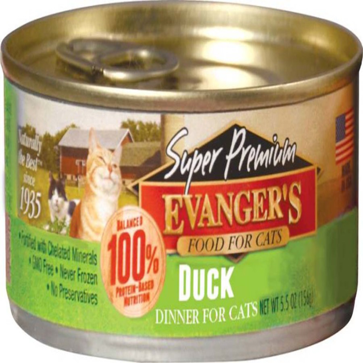 Picture of Evangers 077627200861 5.5 oz Super Premium Duck Dinner Canned Cat Food, Pack of 24