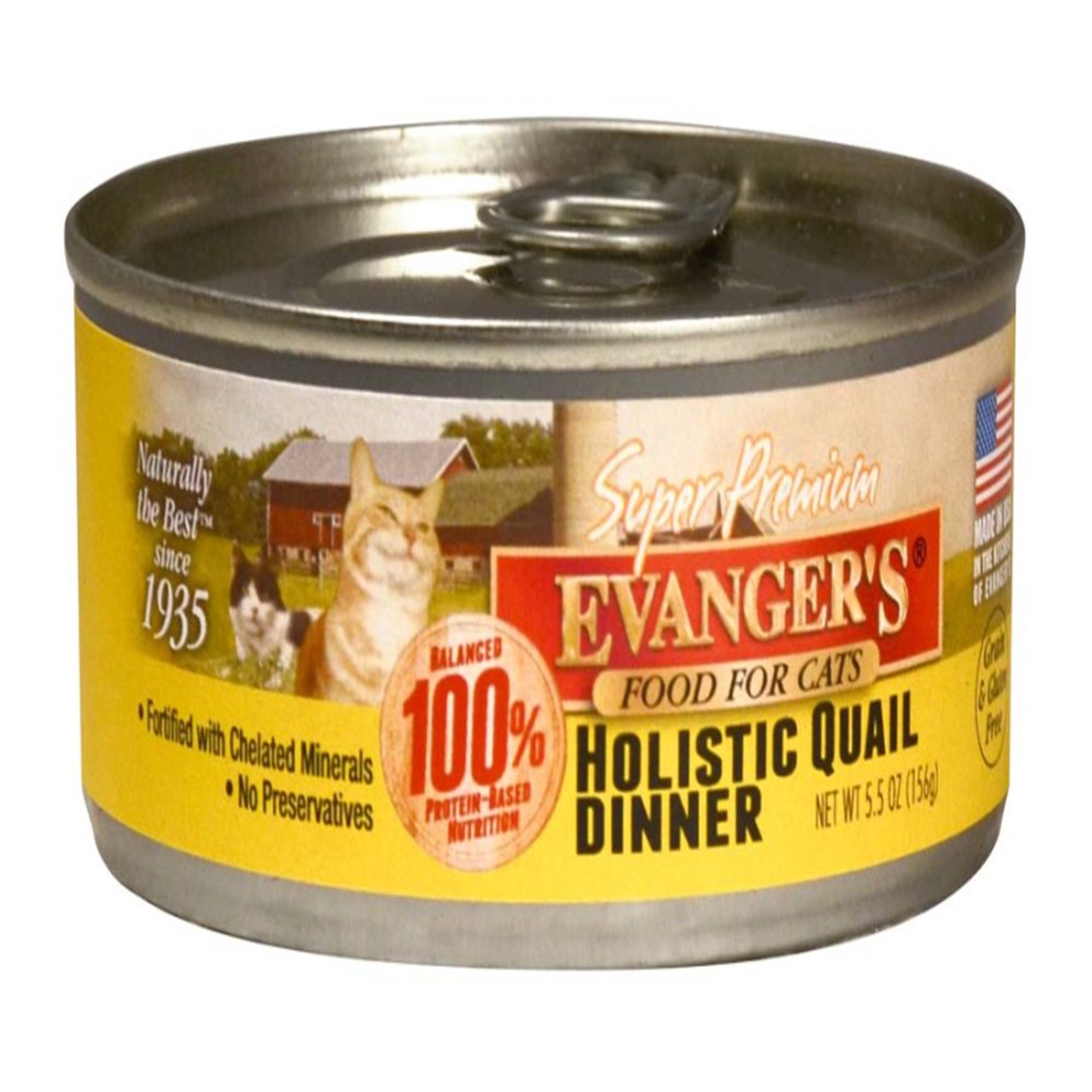 Picture of Evangers 077627200878 5.5 oz Super Premium Holistic Quail Dinner Can Cat Food - 24 Piece