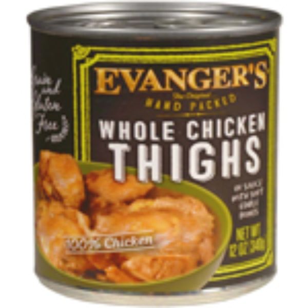 Picture of Evangers 077627201103 12 oz Hand Packed Whole Chicken Thighs Can Dog Food - 12 Count