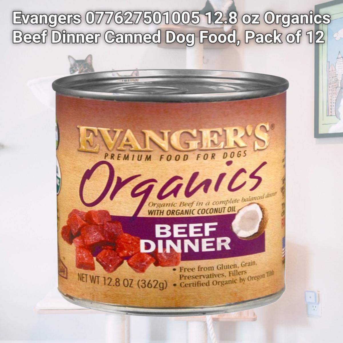 Picture of Evangers 077627501005 12.8 oz Organics Beef Dinner Canned Dog Food, Pack of 12