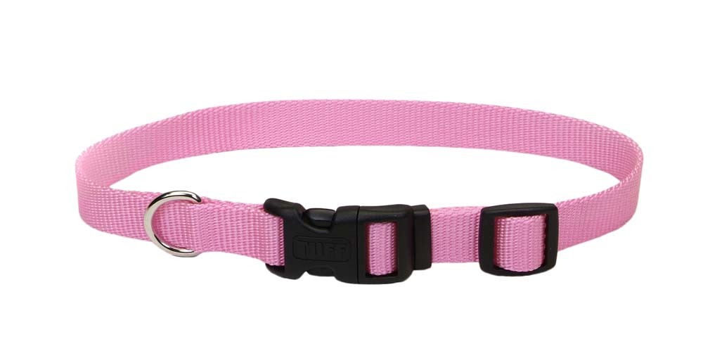 Picture of Coastal 076484640100 0.62 x 14 in. Adjustable Dog Collar with Plastic Buckle Bright&#44; Pink