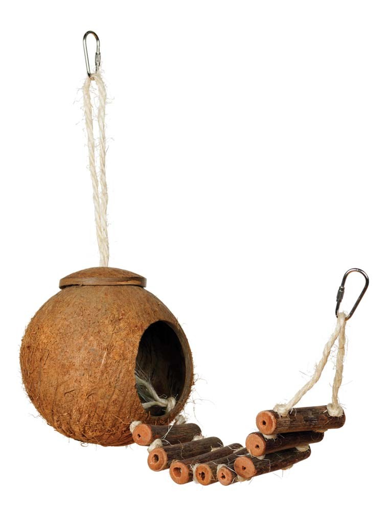Picture of Prevue Pet Products 048081628010 Naturals Coco Hideaway with Ladder Bird Toy