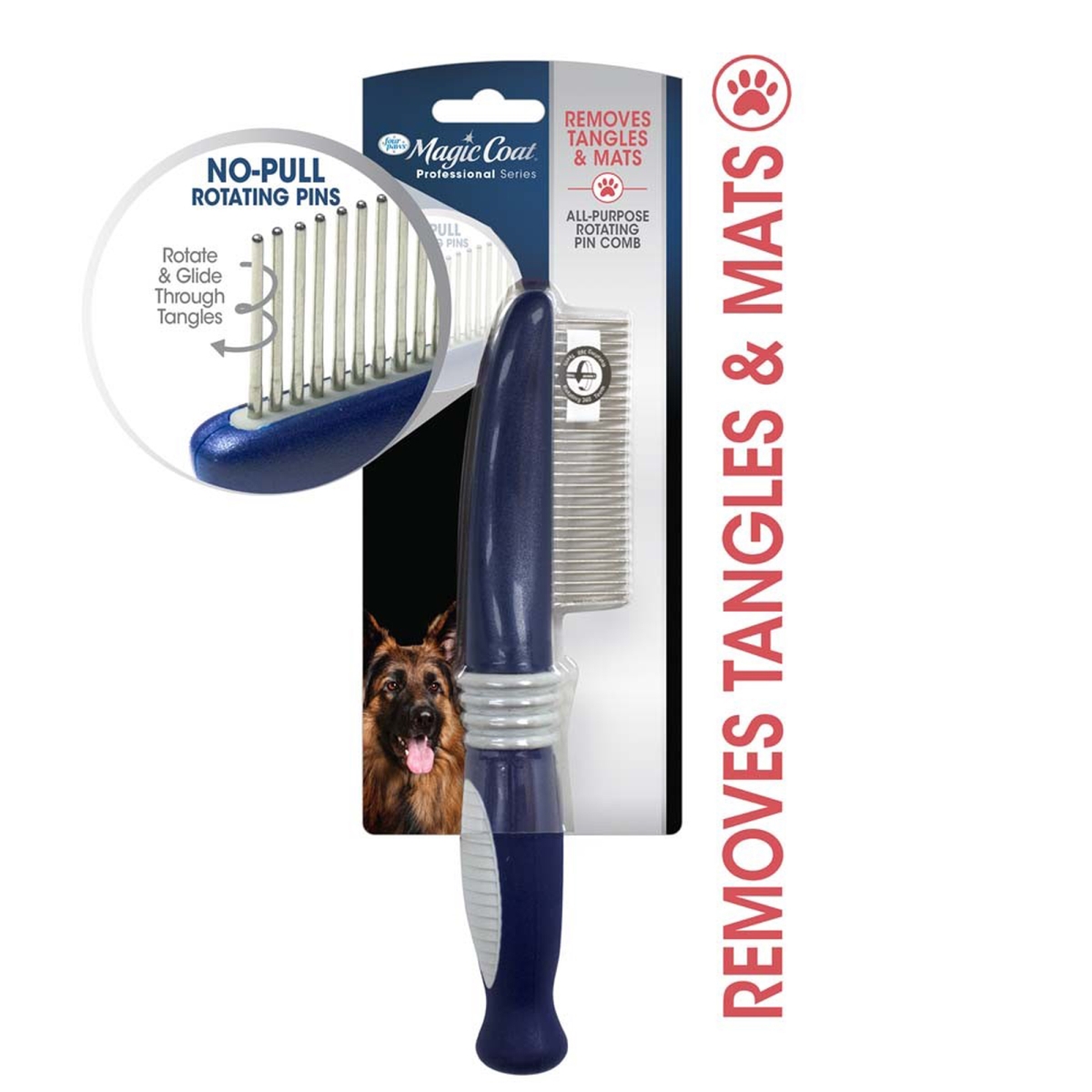 Picture of Four Paws Products 045663975593 Magic Coat Pro Series All-Purpose Rotating Pin Comb for Dogs