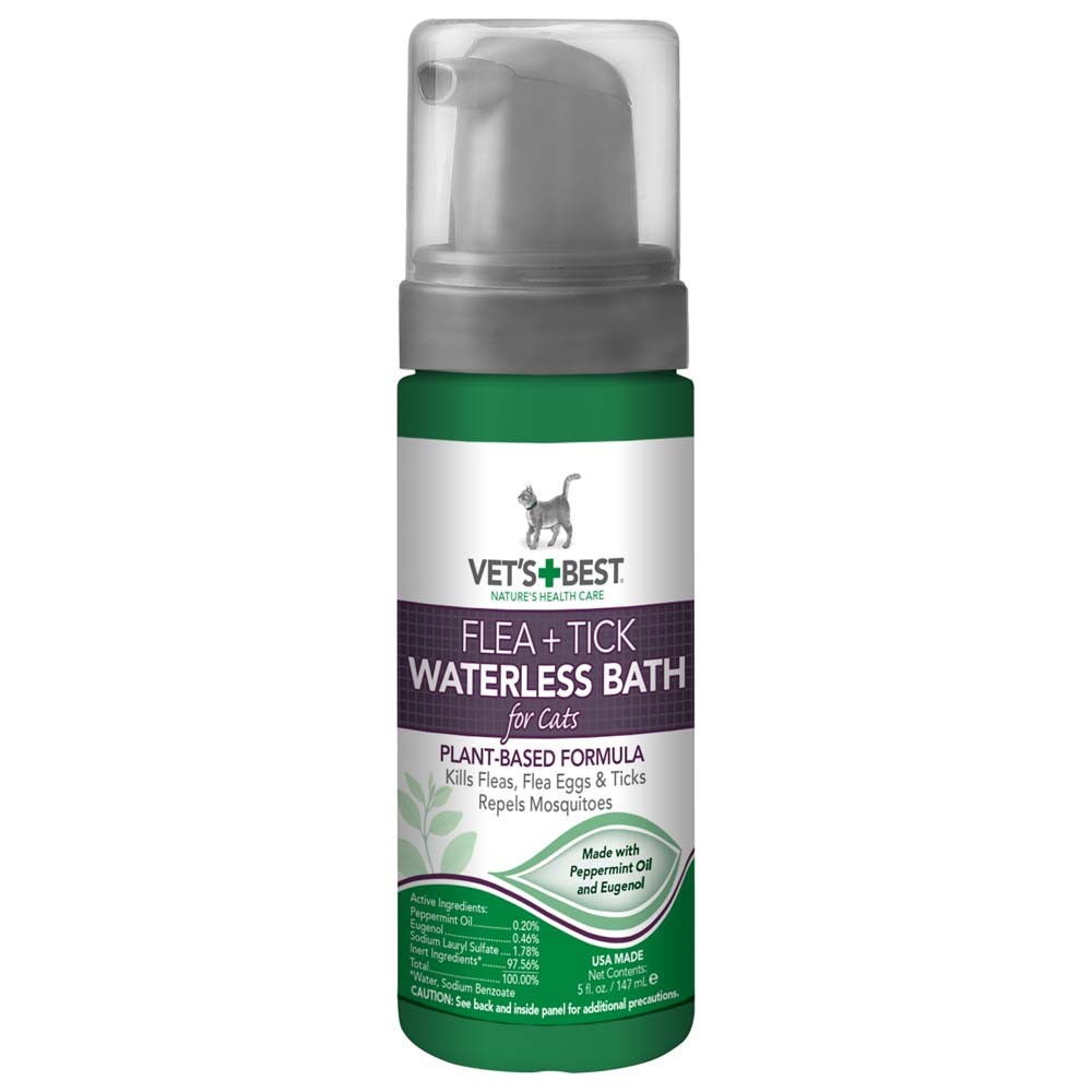 Picture of Vets Best 031658105212 5 oz Flea & Tick Waterless Bath Foam Dry Shampoo for Cats