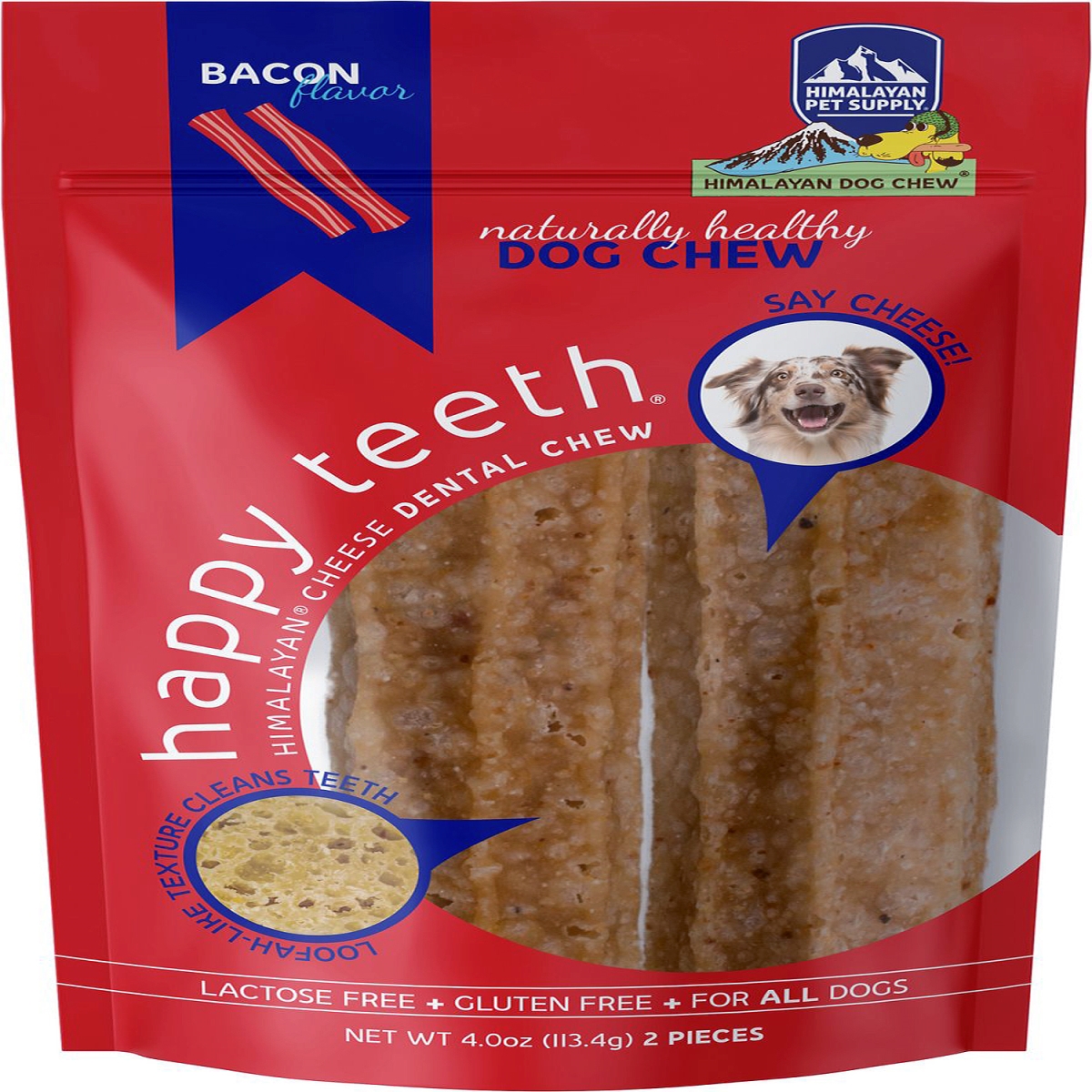 Picture of Himalayan Dog Chew 857164007464 Happy Teeth Bacon Dog Chew&#44; Large