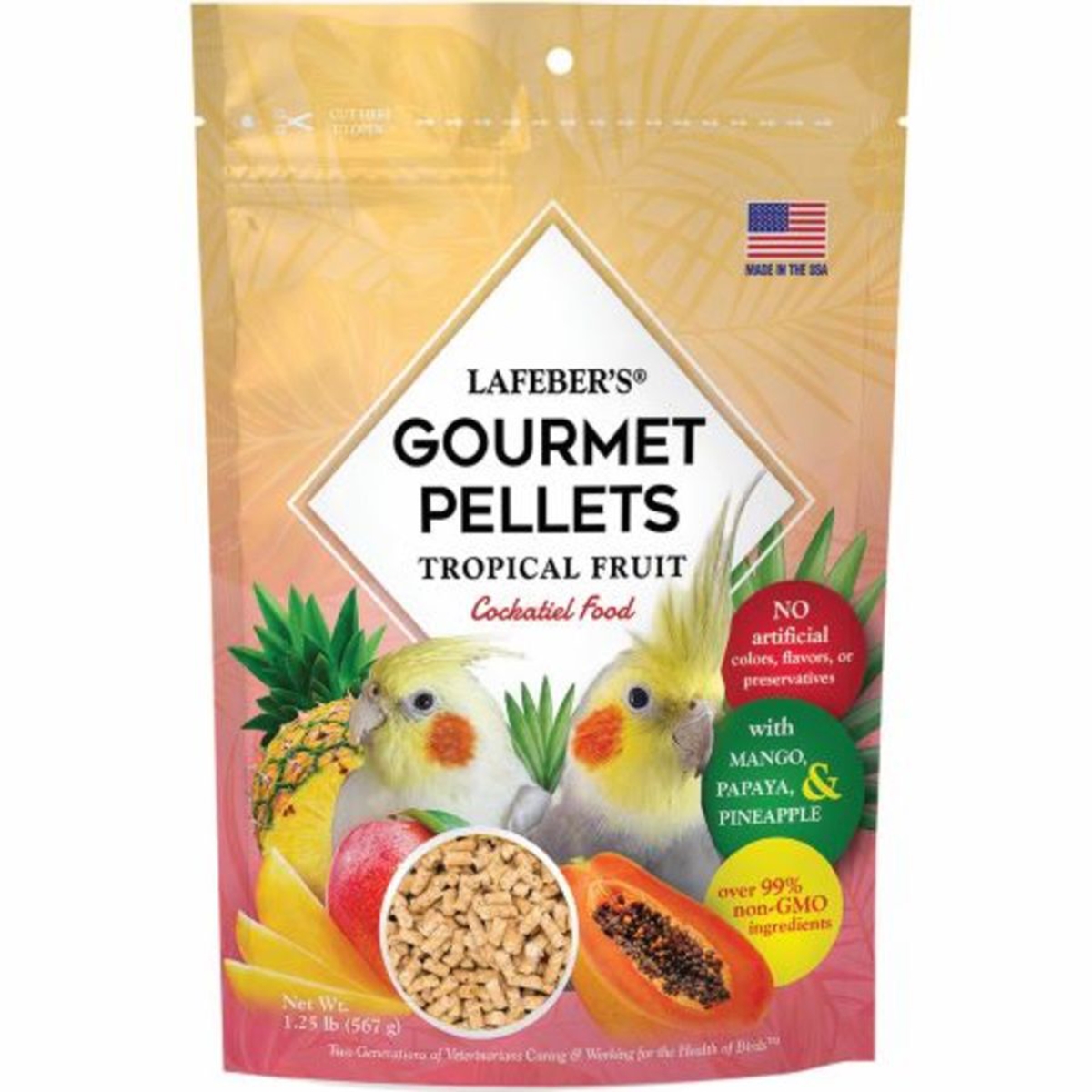 Picture of Lafeber 041054726409 1.25 lbs Tropical Fruit Gourmet Pellets Bird Food for Cockatiel