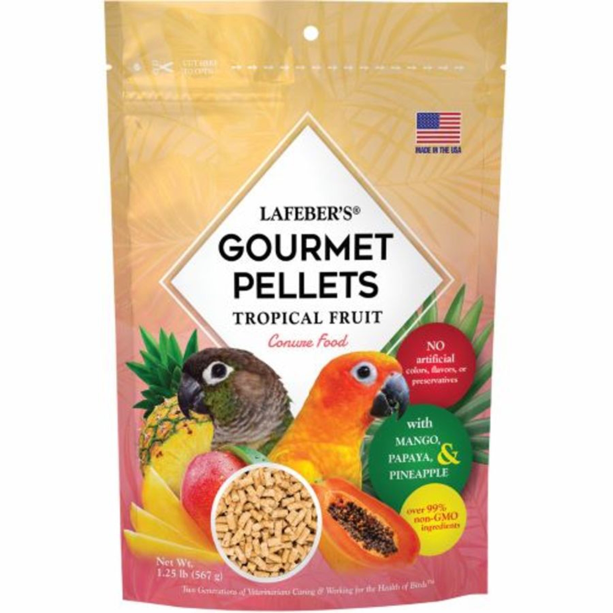 Picture of Lafeber 041054726454 1.25 lbs Tropical Fruit Gourmet Pellets Bird Food for Conure