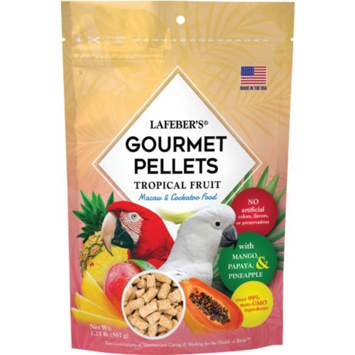 Picture of Lafeber 041054726607 1.25 lbs Tropical Fruit Gourmet Pellets Bird Food for Macaw