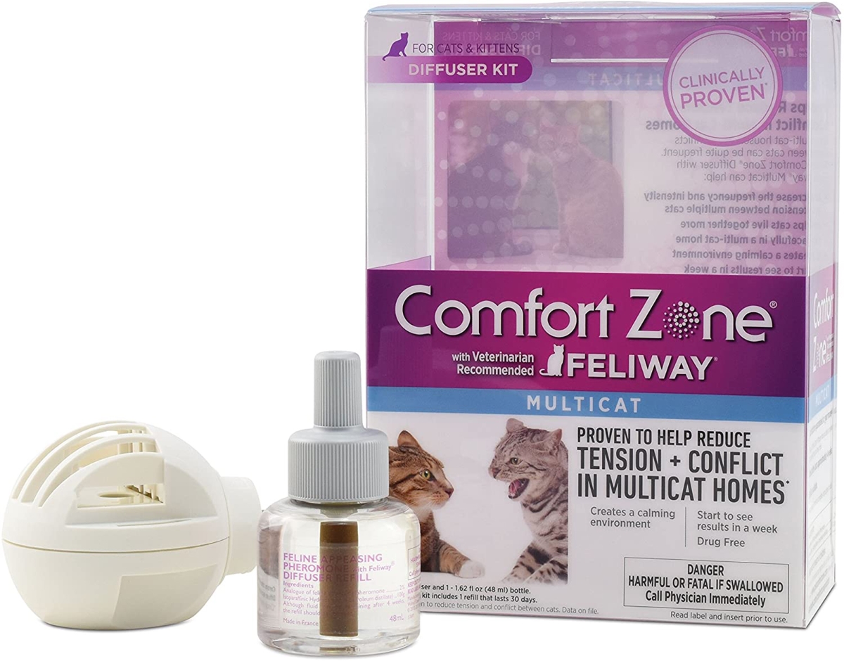 Picture of Comfort Zone 039079003384 1-1.62 oz Multicat Calming Formula Single Diffuser Kit with 1 Diffuser & 1 Refill for Cat Calming