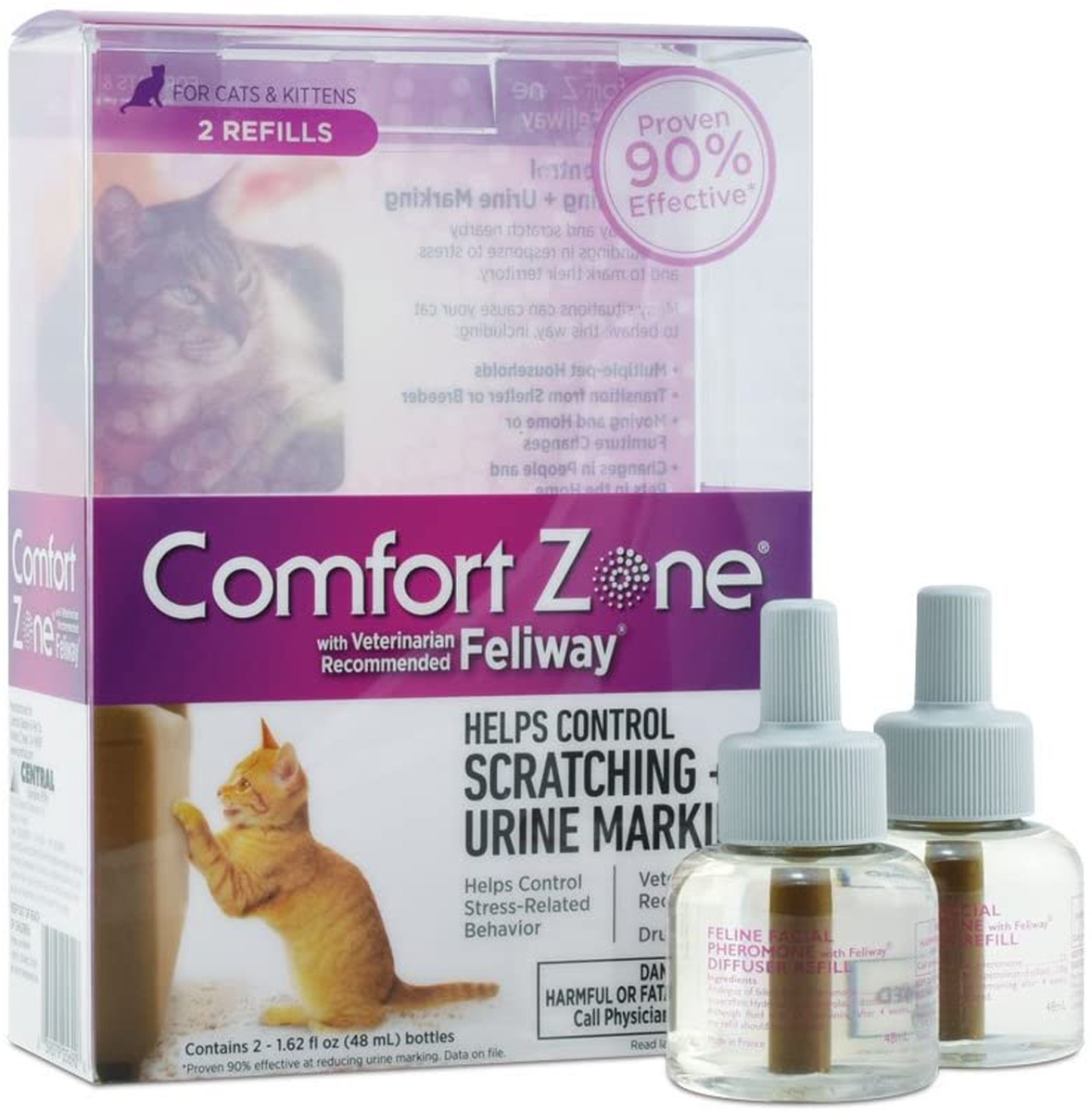 Picture of Comfort Zone 039079003414 48 ml Cat Calming Diffuser Refill for 60 Day Use, Pack of 2