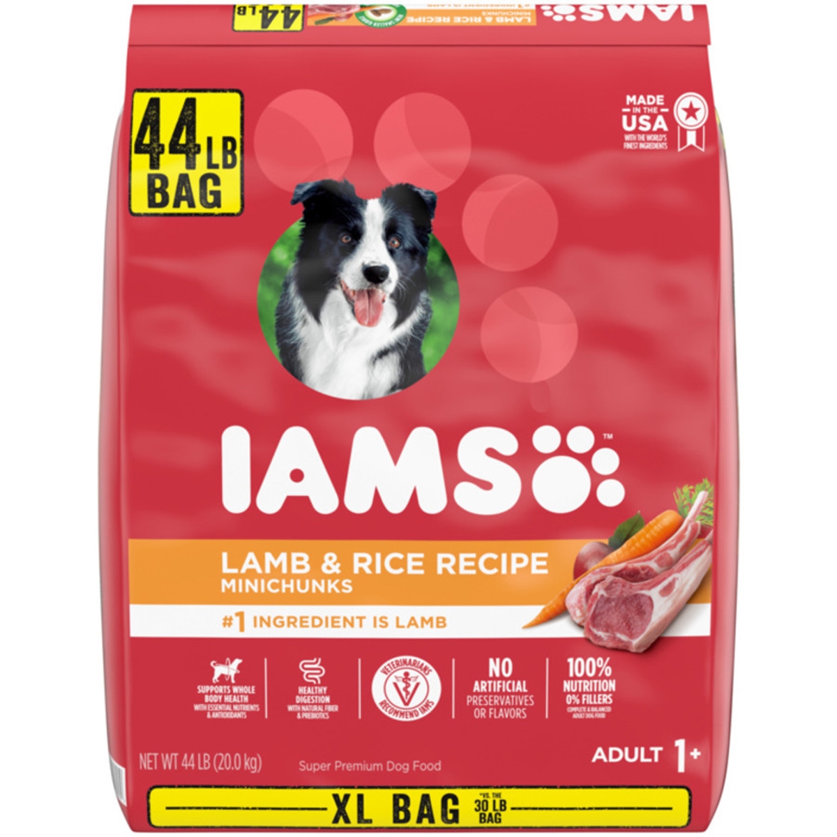 Picture of IAMS 019014805358 44 lbs Proactive Health Adult Lamb Rice Dry Minichunk Dog Food