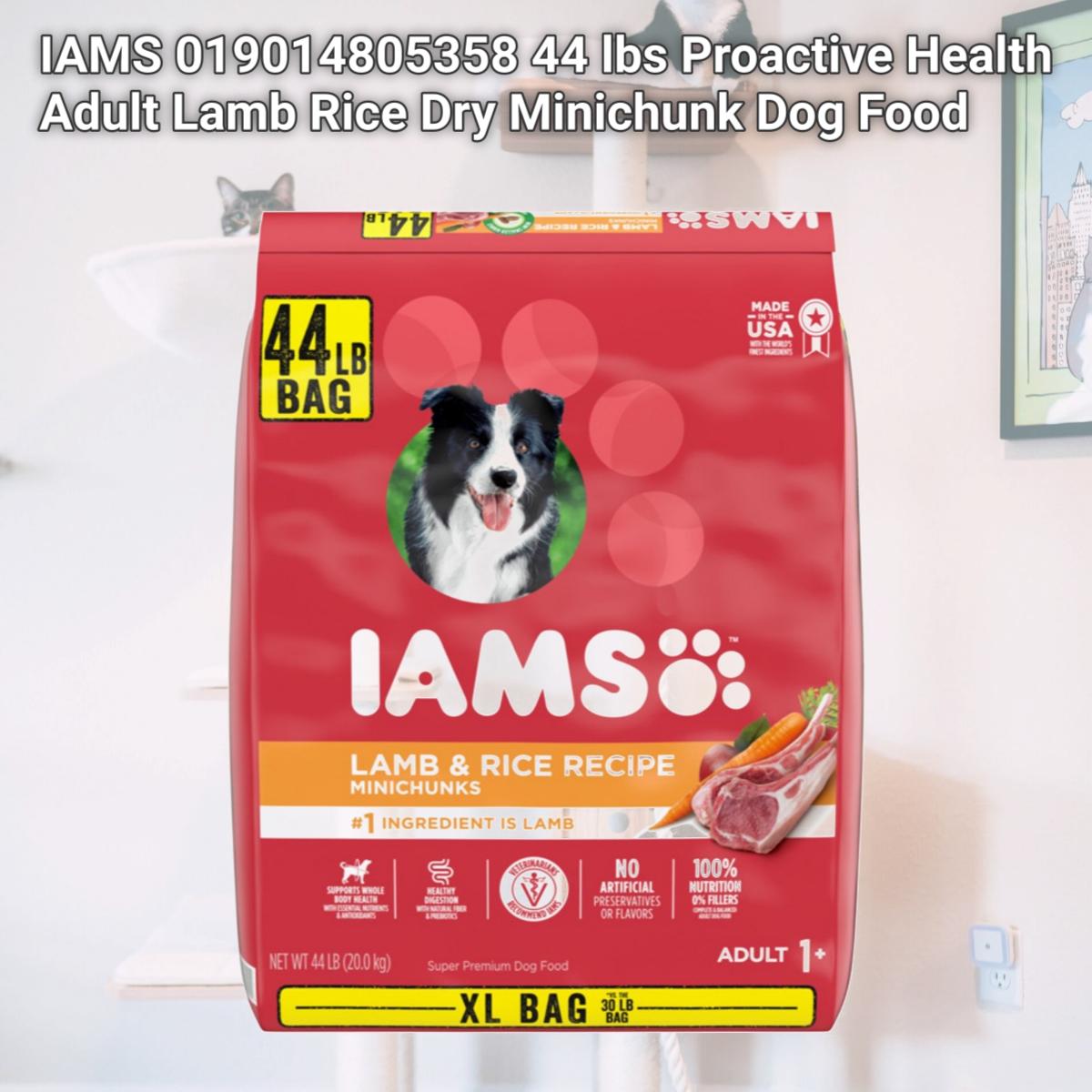 Picture of IAMS 019014805358 44 lbs Proactive Health Adult Lamb Rice Dry Minichunk Dog Food