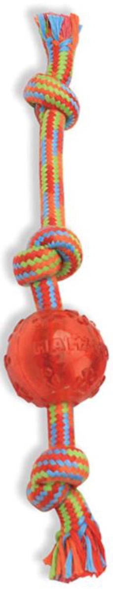 Picture of Mammoth Pet Products 746772252406 11 in. Braidys Tug with Assorted TRP Ball Dog Toy, Small