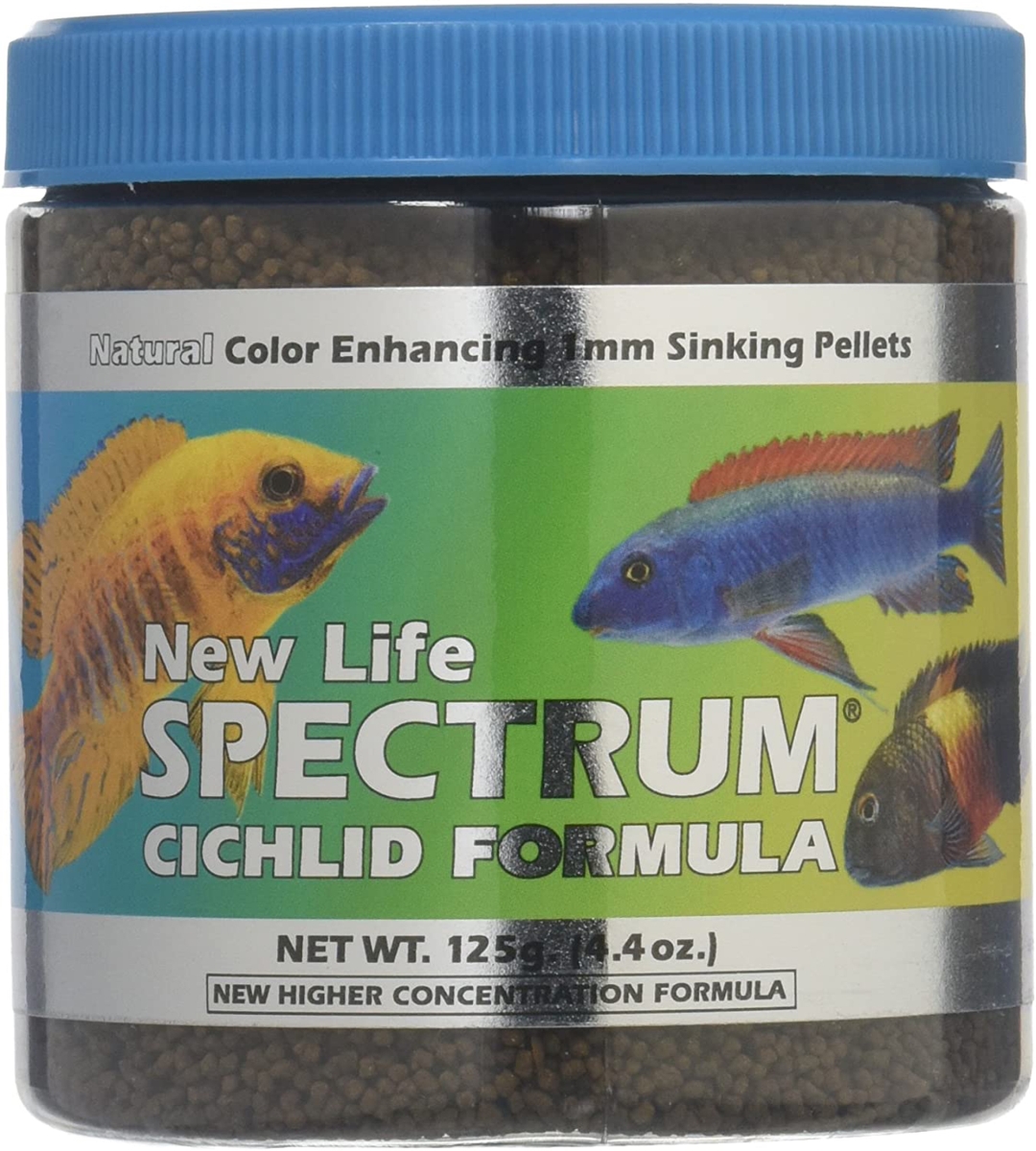 Picture of New Life International 817987021221 2.8 oz Cichlid Sinking Pellets Fish Food, Regular