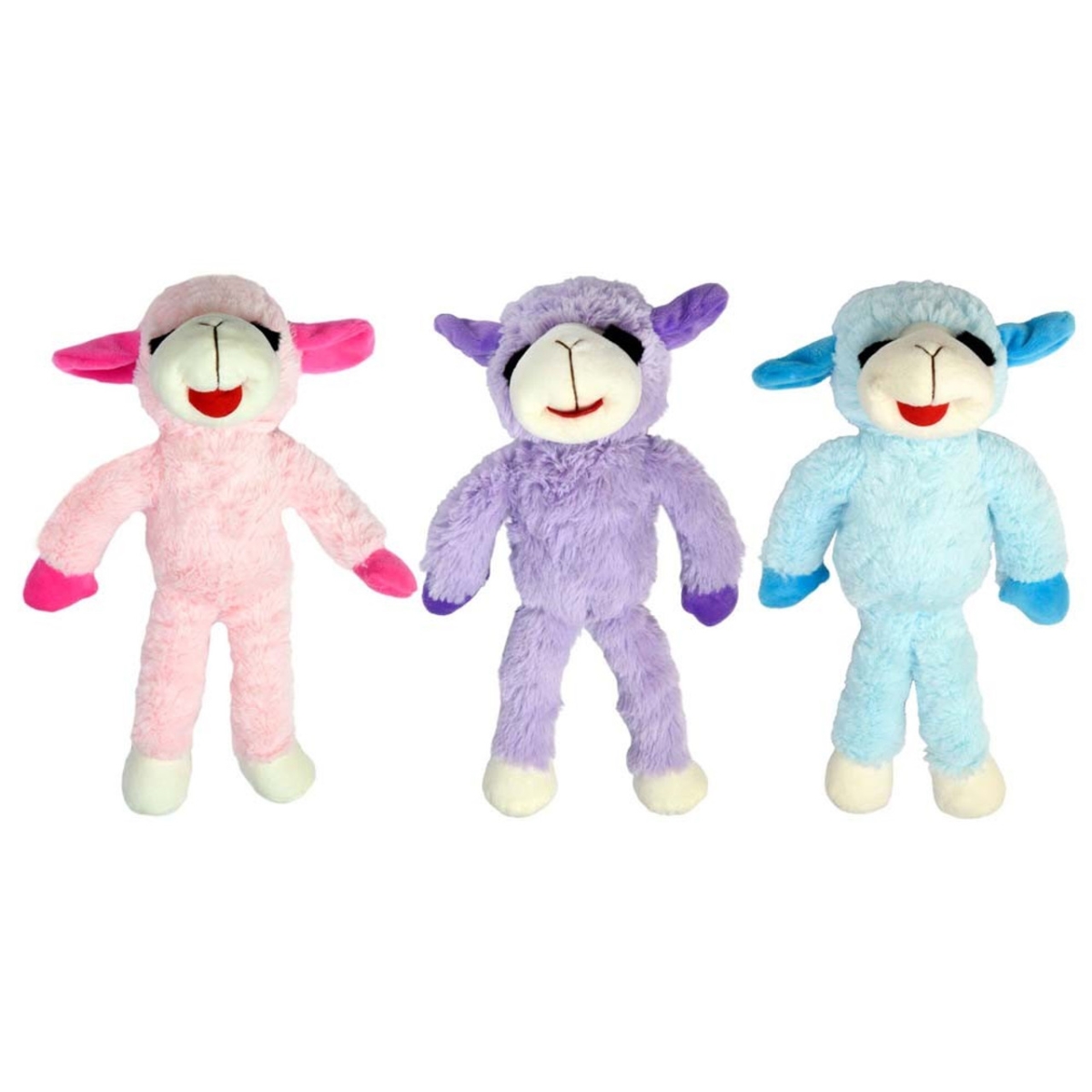 784369573268 14 in. Floppy Lamb Chop Dog Toy, Pink,or Purple, or Blue