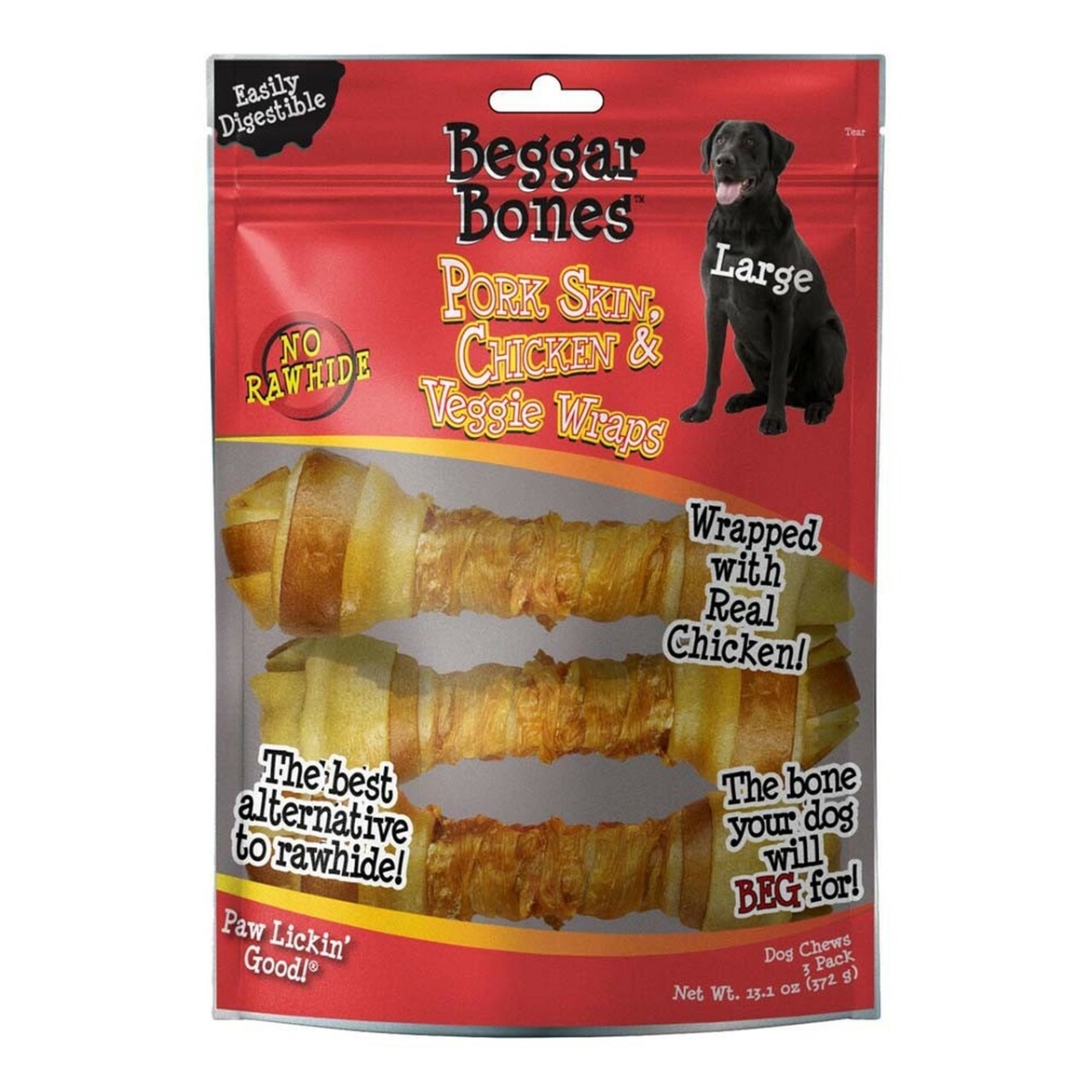 Picture of Savory Prime 810359003634 13.1 oz Beggar Bones Pork Skin&#44; Chicken & Veggie Wraps Dog Treats