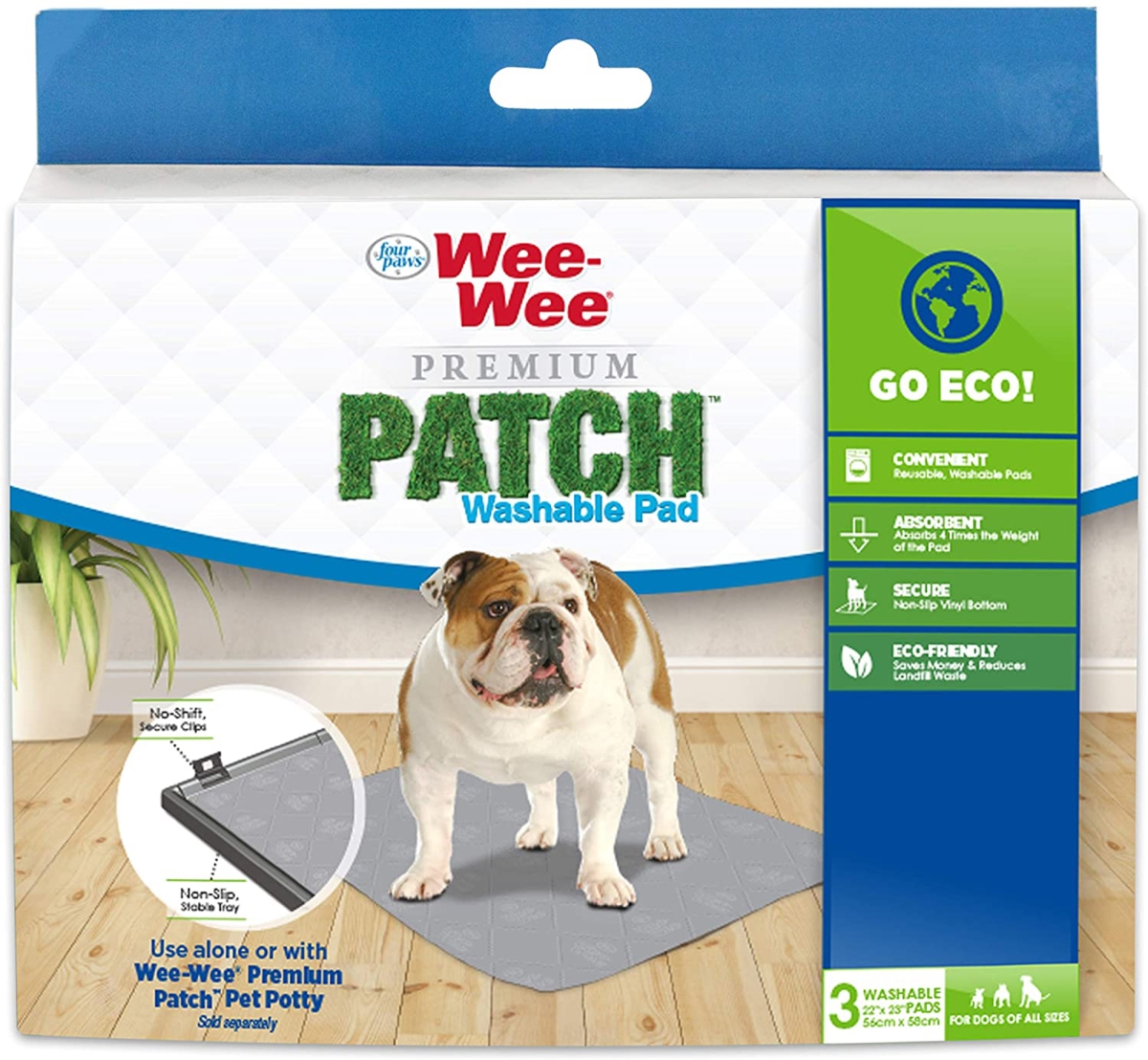 Picture of Four Paws Products 045663974831 22 x 23 in. Standard Wee-Wee Premium Patch Reusable Pee Pad for Dogs&#44; 3 Count
