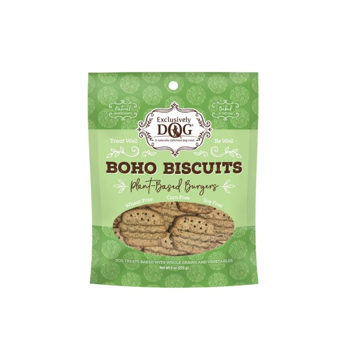 Picture of Exclusively Pet 767451522009 2.3 oz Boho Biscuits Plant-Based Burgers Dog Treat&#44; Pack of 10