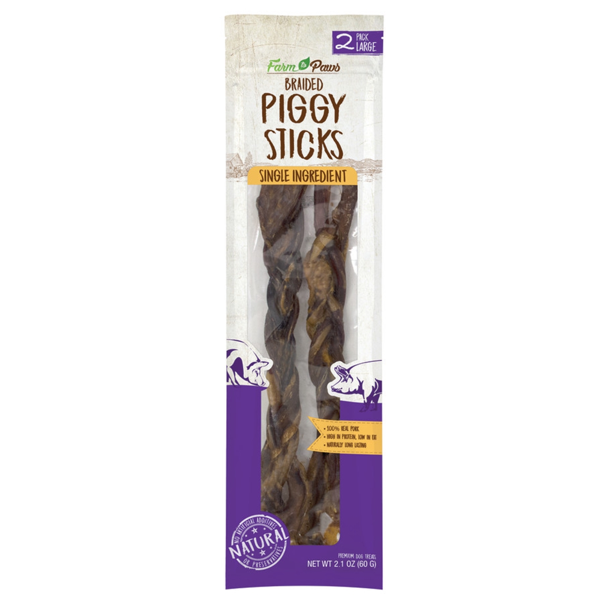 Picture of Cadet 768303700217 Farm to Paws Rib Braided Sticks Dog Treats&#44; Large - 2 Count
