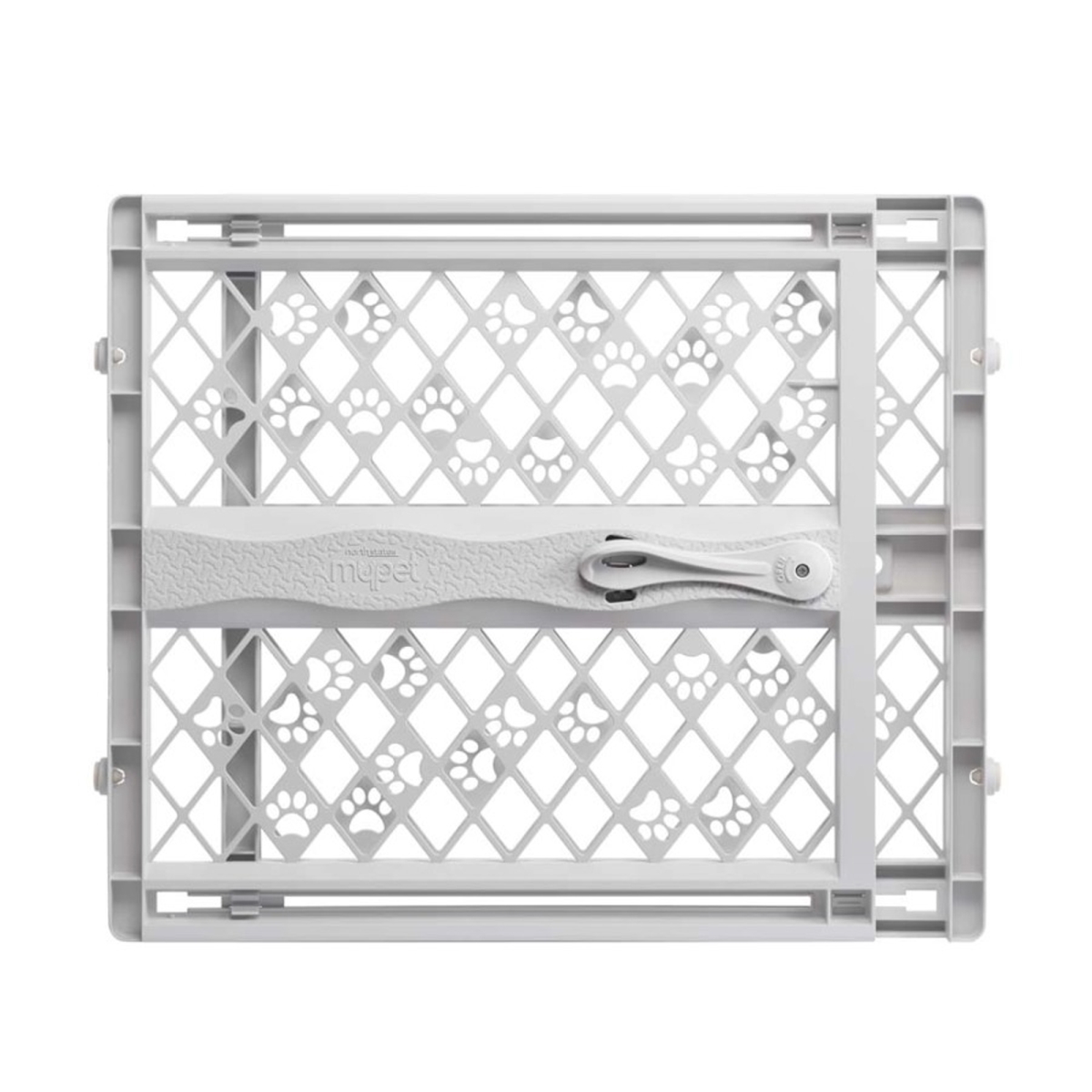 23 in. Portable Petgate with Paw Print & Bone, Light Gray