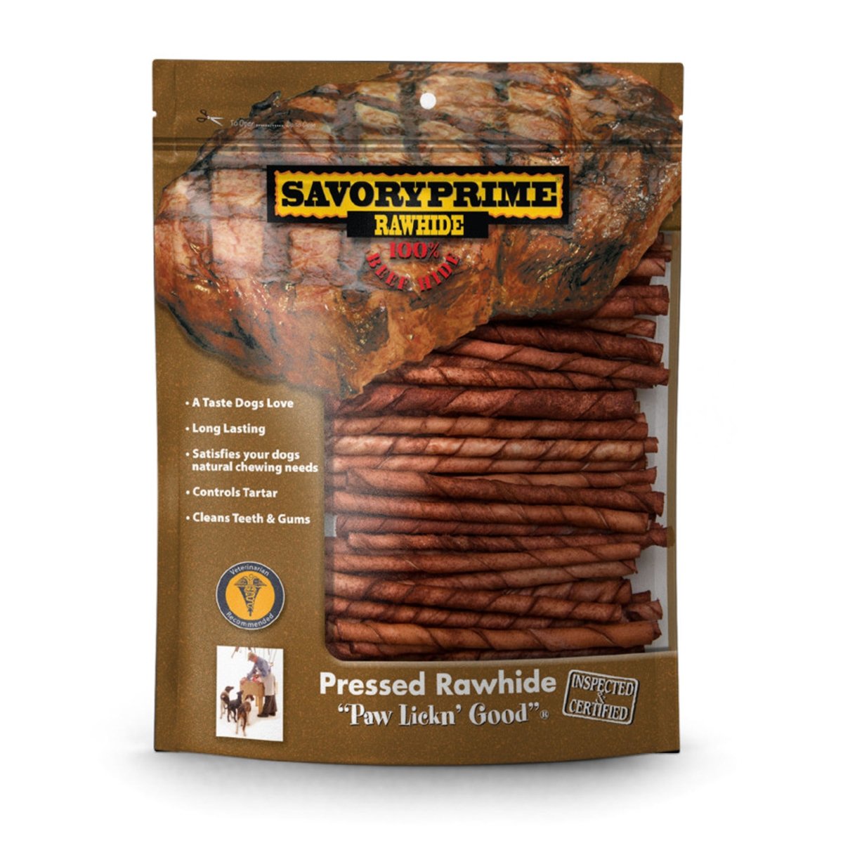 Picture of Savory Prime Pet Treats 810359000169 5 in. Beef Twist Sticks for Dog, Pack of 100