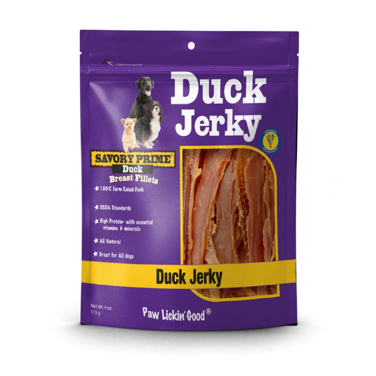 Picture of Savory Prime Pet Treats 810359410043 4 oz Natural Duck Jerky Dog Treat