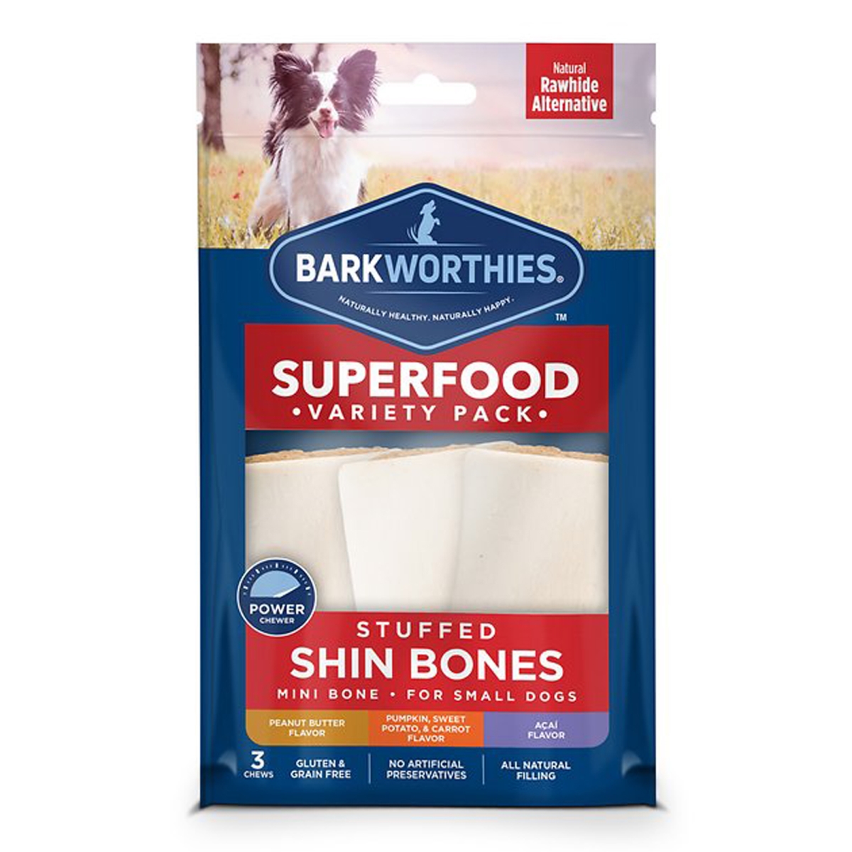 Picture of Barkworthies 840139121425 3-4 in. Shin Stuffed Bone for Dog