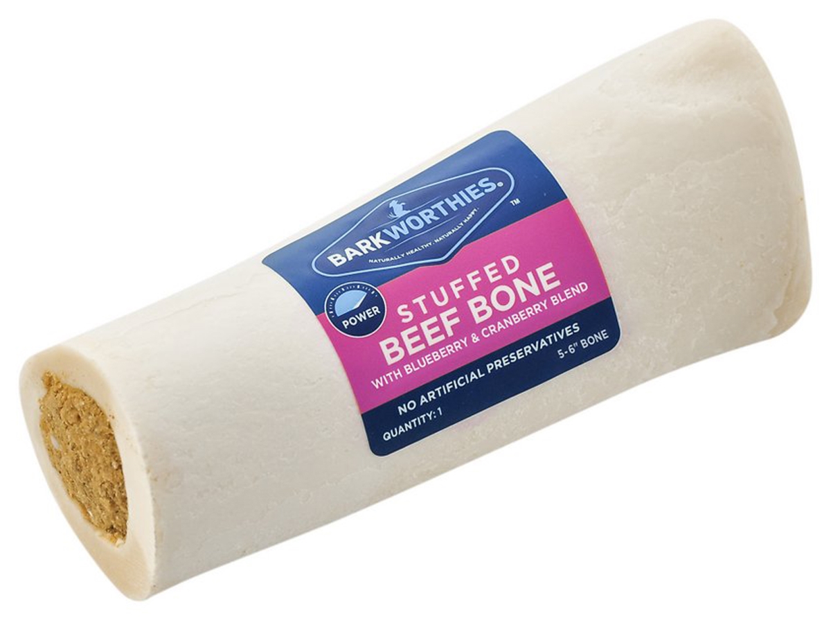 Picture of Barkworthies 840139122774 5-6 in. Dog Shin Bone Stuffed Dog Treats