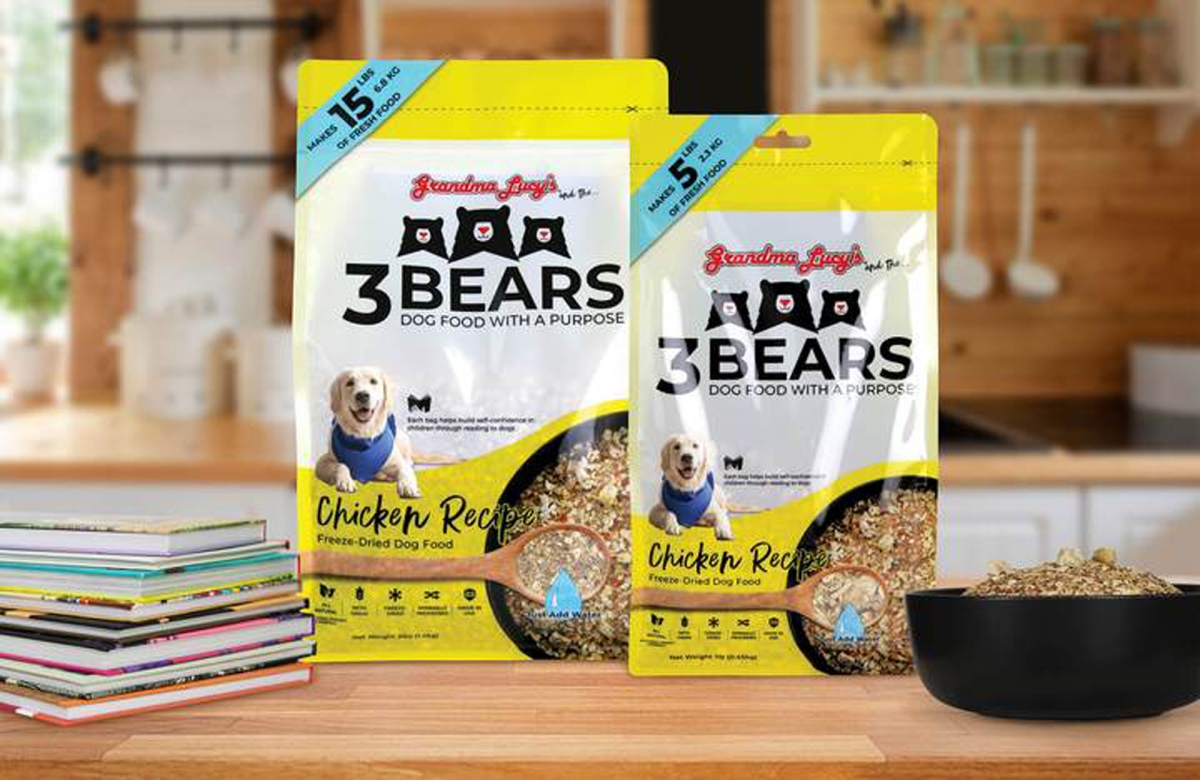 Picture of Grandma Lucys 884308610013 3 lbs 3 Bears Freeze Dried Chicken Recipe Dog Food