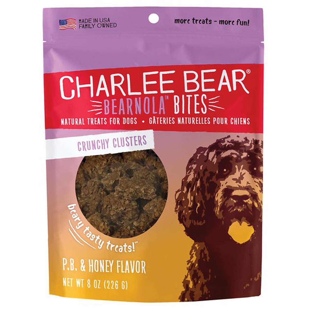 Picture of Charlee Bear 787108006911 8 oz Dog Bearnola Peanut Butter Honey Crunchy Cluster Treats