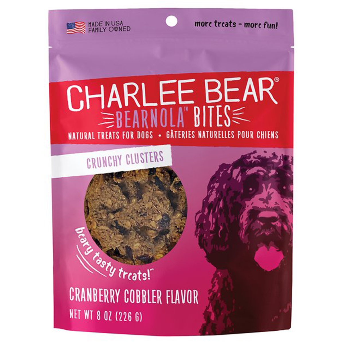 Picture of Charlee Bear 787108006928 8 oz Dog Bearnola Cranberry Almond Crunchy Cluster Treats