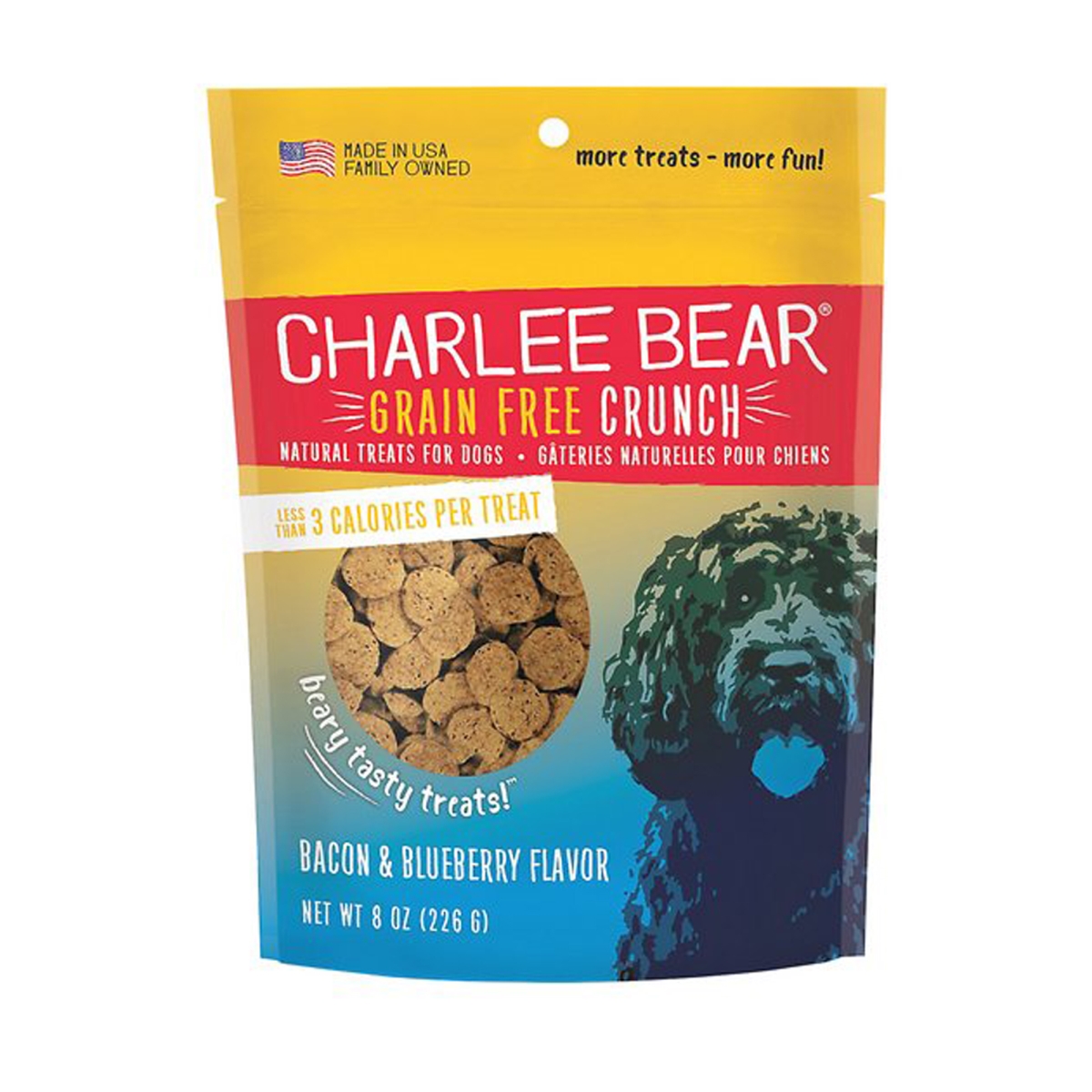 Picture of Charlee Bear 787108900035 8 oz Dog Crunch Grain Free Bacon & Blueberry
