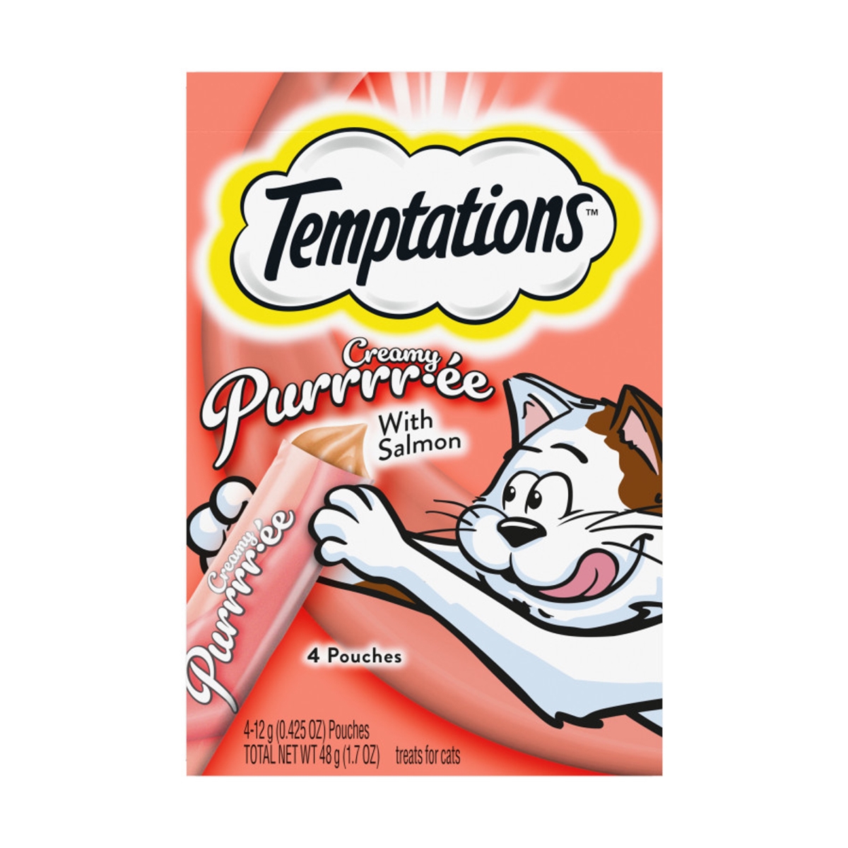 Picture of Temptations 023100137438 Creamy Purrrree Salmon Cat Treats - 1.7 oz - 11 Each