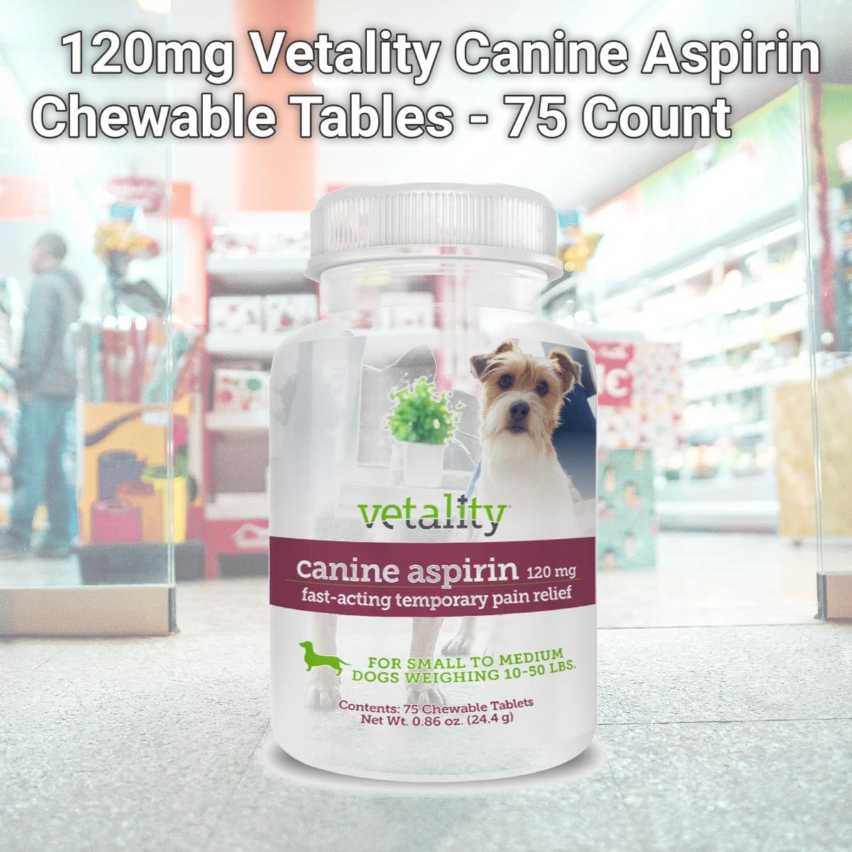 Picture of Tevra Brands 190623300622 120mg Vetality Canine Aspirin Chewable Tables - 75 Count