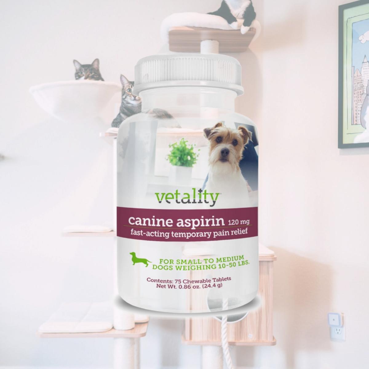 Picture of Tevra Brands 190623300622 120mg Vetality Canine Aspirin Chewable Tables - 75 Count