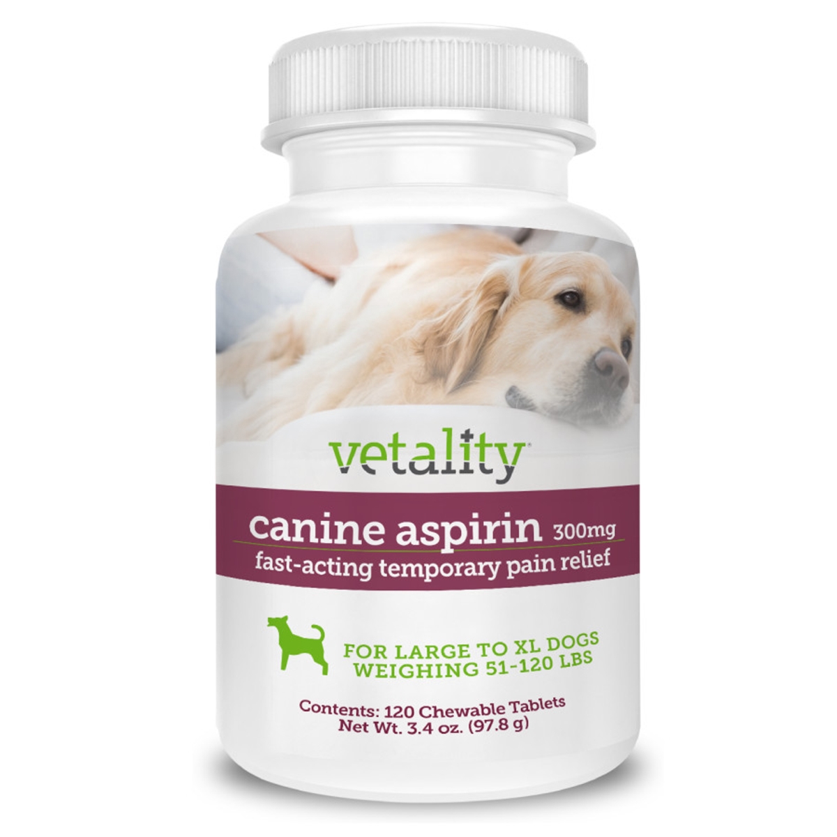 Picture of Tevra Brands 190623300639 300mg Vetality Canine Aspirin Chewable Tables - 120 Count