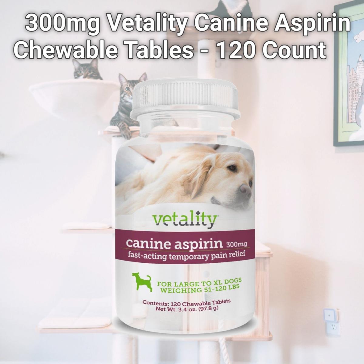 Picture of Tevra Brands 190623300639 300mg Vetality Canine Aspirin Chewable Tables - 120 Count