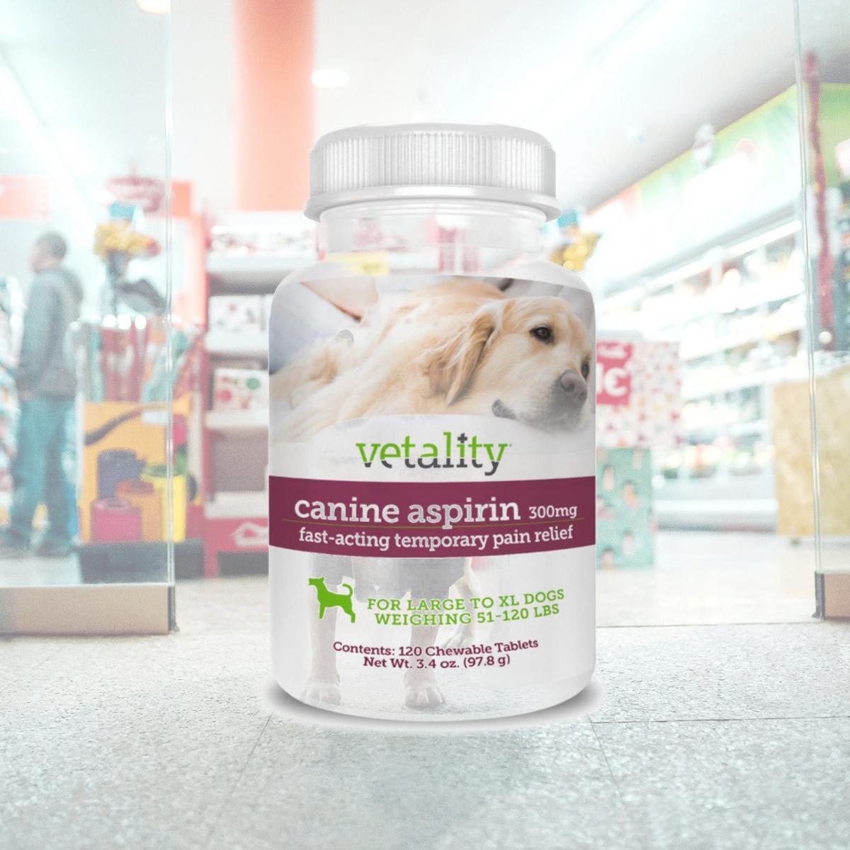 Picture of Tevra Brands 190623300639 300mg Vetality Canine Aspirin Chewable Tables - 120 Count