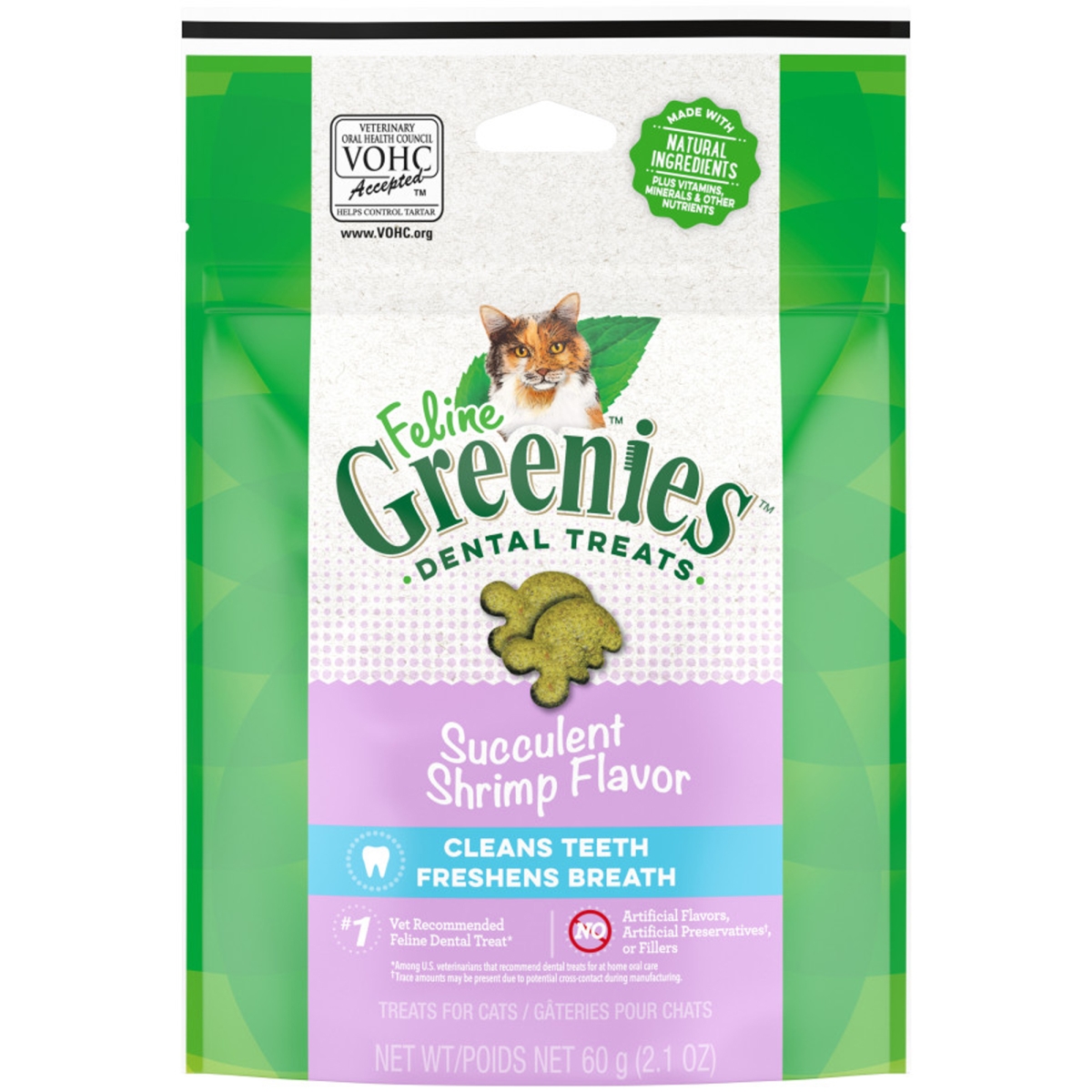 Picture of Greenies 642863114632 Feline Adult Succulent Shrimp Cat Dental Treats - 4.6 oz