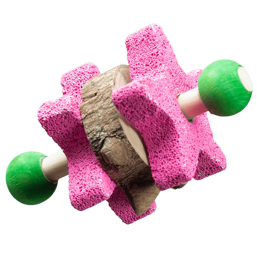 Picture of A&E Cages 644472014426 Nibbles Star Pumice Dumbbell Small Animal Chew Toy