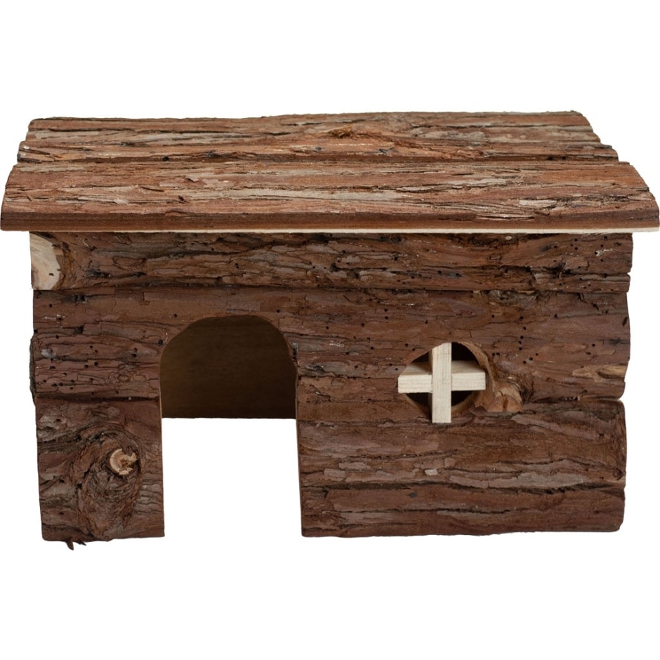 Nibbles Log Cabin Small Animal Hut - Brown - Large