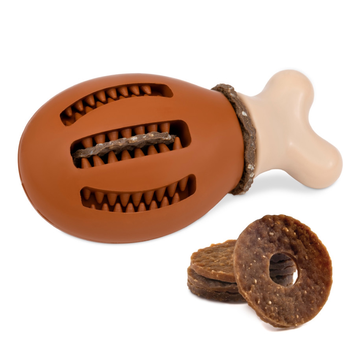 Picture of PetSafe 729849173125 Busy Buddy Chompin Chicken Treat Holding Dog Toy
