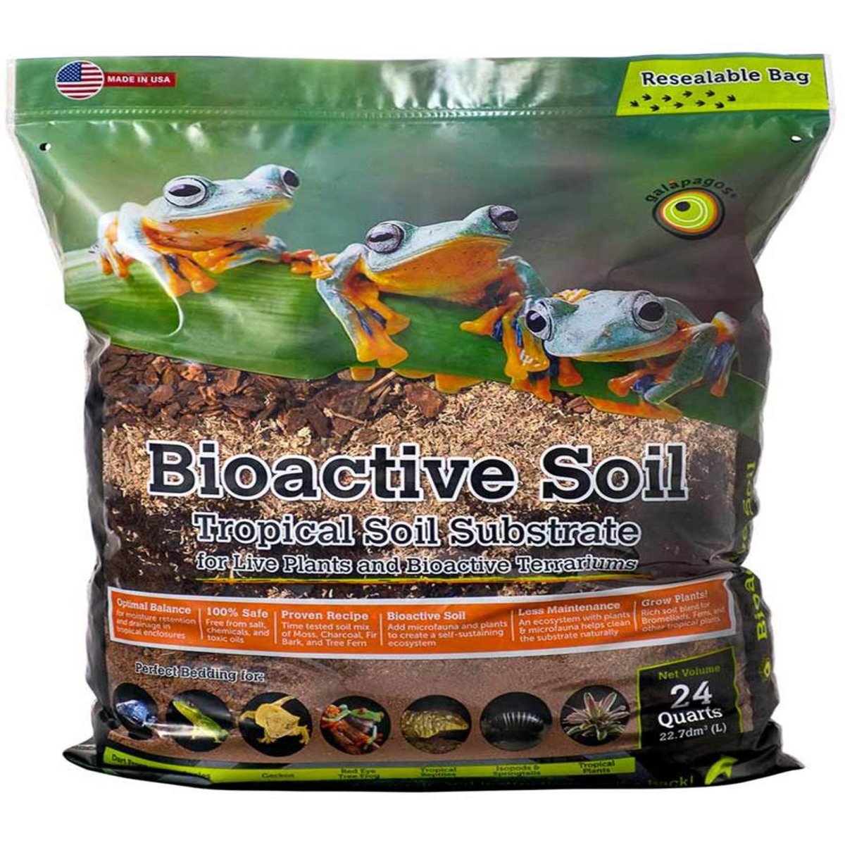 Picture of Galapagos 759834050360 Bioactive Tropical Soil Substrate StandUp Pouch - 24 qt.