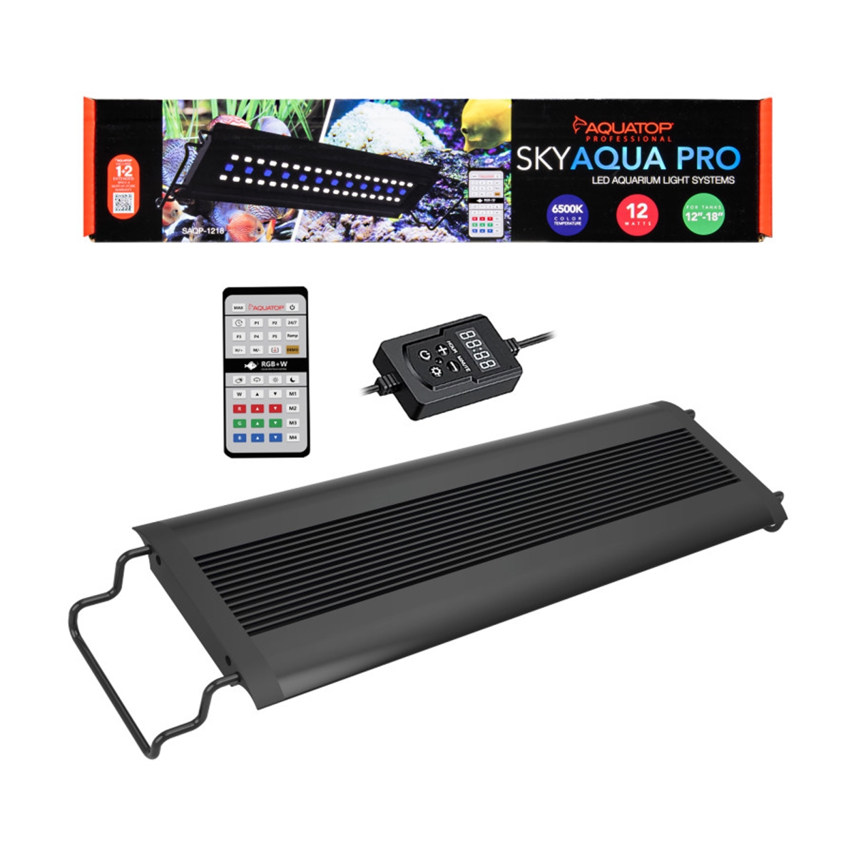 Picture of Aquatop 810074880565 6500K SkyAqua Pro LED Light Fixture with IR Remote - 12 x 18 in. - 12W