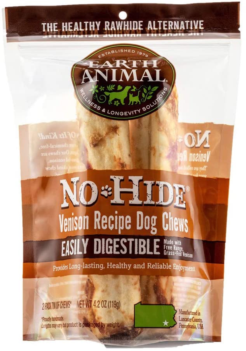 Picture of Earth Animal 810049511692 No-Hide Venison Chews for Dogs - 11 in. - Pack of 2